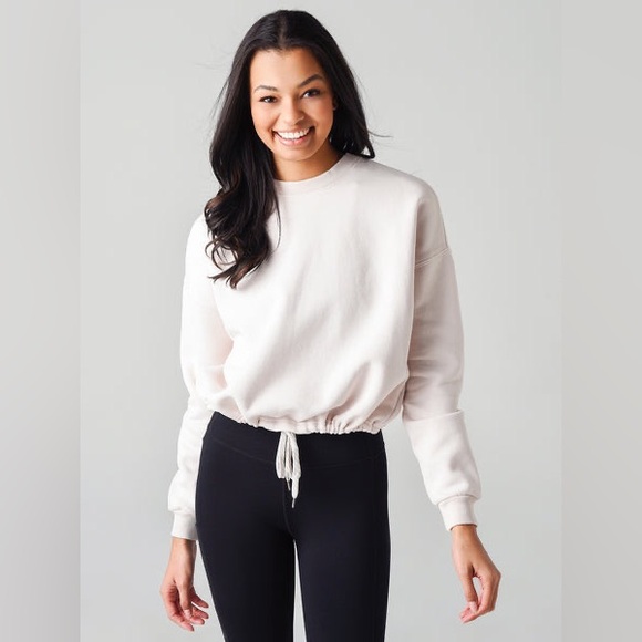 Vuori Tops - Vuori💎FLAWLESS💎Restore Crew Neck Cinch Bottom Pullover💎Bisque (cream)💎Large